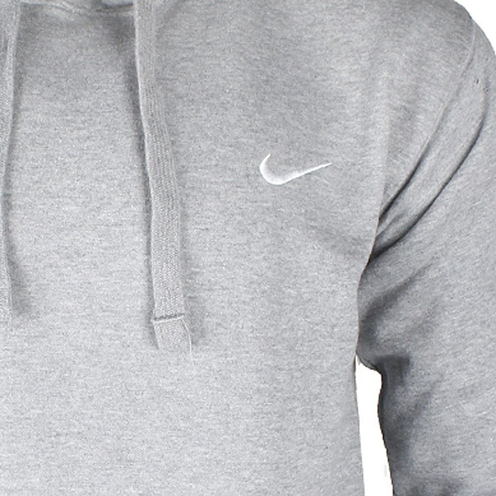 Nike Men's Athletic Wear Embroidered Swoosh Fleece Gym Active Hoodie Grey 050 - Picture 3 of 3